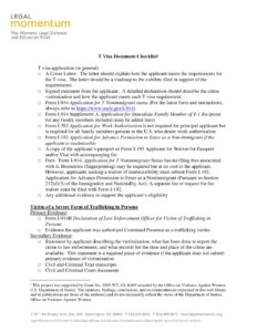 T Visa Checklist 7.9.19 pdf