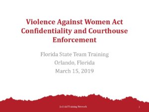 6. VAWA Confidentiality Discovery and Courthouse Enforcement 1 pdf