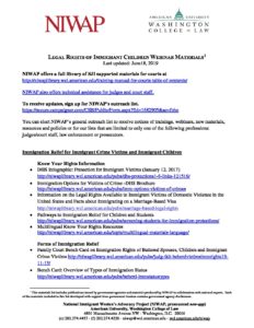 6.20.19 Legal Rights of Immigrant Children Webinar Materials pdf