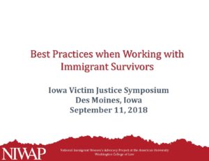 Best Practices when Working with Immigrant Survivors pdf