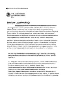 CBP Sensitive Location FAQ pdf