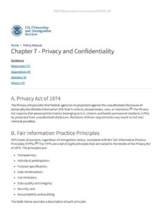 Chapter 7 Privacy and Confidentiality USCIS 3.23.22 pdf