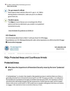 DHS FAQs Protected Areas and Courthouse Arrests 10.28.21 pdf