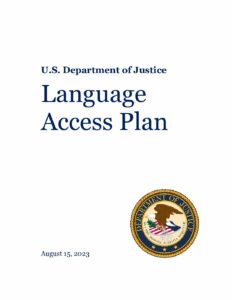 DOJ Language Access Plan August 2023 pdf