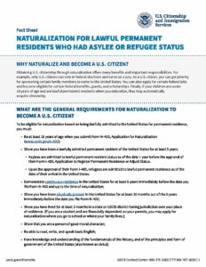 DO FactSheet NaturalizationForLawfulPermanentResidents wAsyleeOrRefugeeStatus V4 508 pdf