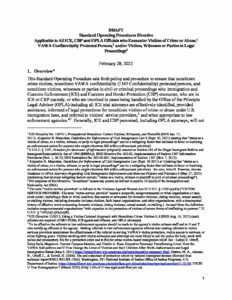Draft ICE CBP SOP Noncitizen Victims and VAWA Confidentiality 2.28.22 pdf