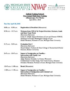 FINAL Judicial Training Network ABQ Conference Agenda 4.15.18 Updated pdf
