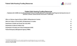 Federal Safe Housing Funding Resources CARES Act pdf