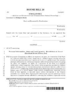 HB23 Maryland 2021 Maryland Driver Privacy Act Full Bill History pdf