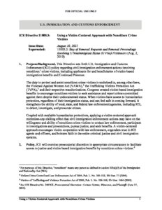 ICE Victim Centered Directive 11005.3 pdf