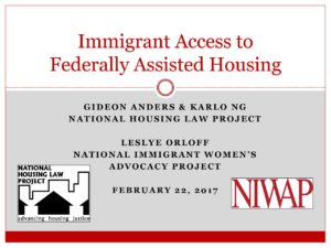 Immigrant Access to Federally Assisted Housing PPT Slides