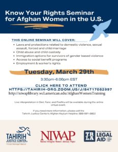 Know Your Rights Webinar for Afghan Women With Post Training Link pdf