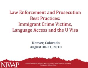 Law Enforcement and Prosecution Best Practices Immigrant Crime Victims Language Access and the U Visa pdf