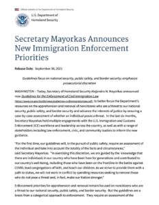 Mayorkas Enforcement Priorities Announcement 9.30.21 pdf