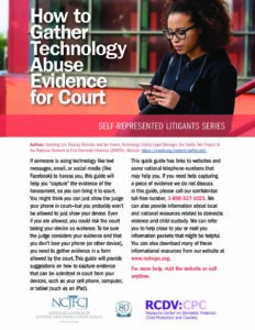 NCJFCJ How To Gather Tech Abuse Evidence pdf