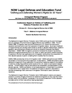 NOWLDEF Section by Section Summary Conference Report VAWA 2000 Oct 2000 pdf