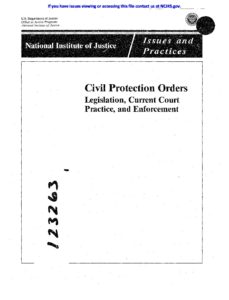 National Institute of Justice Civil Protection Order Study 1990 pdf