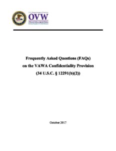 OVW VAWA Confidentlity FAQ 34 USC 12291 pdf