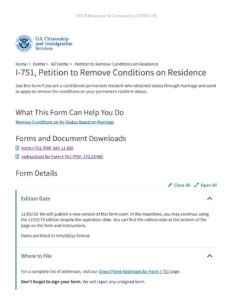 Petition to Remove Conditions on Residence USCIS pdf