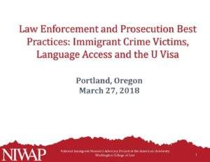 Portland U Visa LEP Training for LE and Pros WL RM WL 3.22.18 PDF pdf