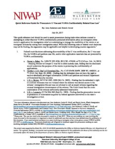 Quick Reference Guide for Prosecutors U Visa and VAWA Confidentiality pdf