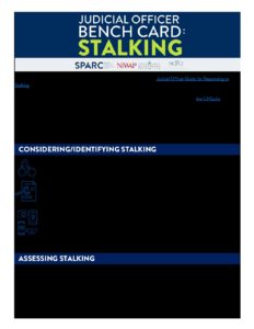 SPARC Judicial Bench Card For Stalking pdf