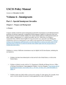 USCIS Policy Manual Vol 6 7 Part J SIJS Full Dec 14 2016