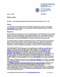 USCIS Policy Update Re Safe Address pdf