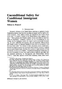 Unconditional Safety for Condititional Immigrants pdf